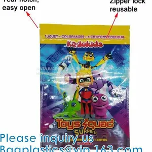 Mylar Plastic Edible, Foil Bag Child Toy Pouch, High Barrier Reclosable Stand Up Zipper Poly Toy Bag thumbnail-2