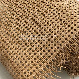 Mesh Rattan Woven Material Natural Handmade Hexagonal Octagonal Ceiling Veneer Decorative Rattan Mat Furniture Screen Woven Mesh thumbnail-2