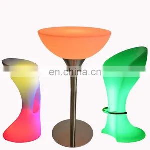 Light up Tall Bar Table Led Light Bar Cocktail Furniture Tables and Chairs Indoor Outdoor Led Bar Tables and Chairs Sofa thumbnail-1