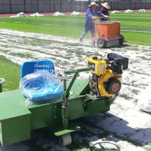 Artificial Lawn Combing Machine Gasoline Diesel Electric Driving Lawn Brushing Machine Rolling Brush Lawn Filling Sand Combing Machine thumbnail-1