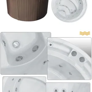 Round Modern Design Free Standing Outdoor Hydrotherapy Massage SPA Bath Hot Tub Acrylic Whirlpool Massage Bathtub thumbnail-4