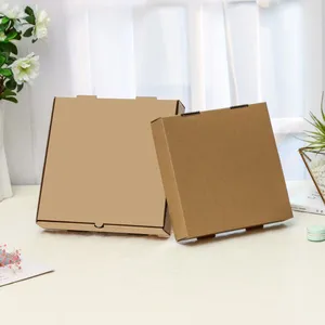 Hot Sell Corrugated Paper Pizza Box Custom Logo Biodegradable Cardboard Takeaway Pizza Box thumbnail-2