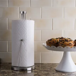 Round Beads Stainless Steel Vertical Tissue Rack Kitchen Hole-free Tissue Storage Rack Tissue Box Living Room Hand Rub Paper Roll Paper Bracket thumbnail-4