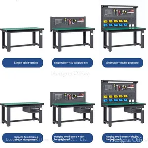 Industrial Workbench | Modular Tool Storage Bench With Perforated Pegboard / HN-IW08 / Heavy Duty Steel Worktable for Maintenance & Repair thumbnail-3