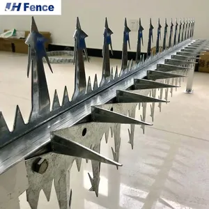 High Quality Anti-Climb Razor Spike Wall Spikes Three Specifications Barbed Wire for Security Purpose thumbnail-4
