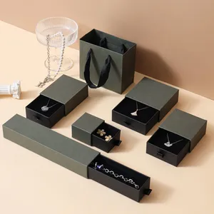 Black Luxury Paper Handmade Jewelry Packaging Box thumbnail-2
