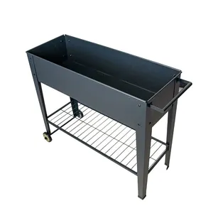Mobile Metal Raised Garden Planter Cart Product Introduction thumbnail-3