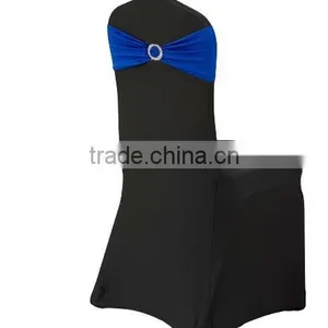 Cheap Black Spandex Chair Cover With Chair Band and Buckle thumbnail-1