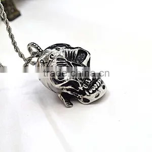 Custom Jewelry Necklace Jewelry Silver Men Skull Pendant Necklace Jewellery Supplier's Choice thumbnail-3