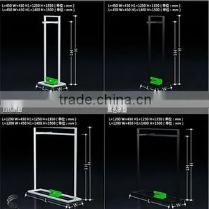 Dual Pipe Cloth Iron Hanger Rack,portable Folding Stand for Garments Display thumbnail-6