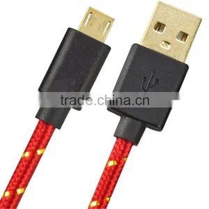 Nylon Gold Plated Micro USB Data Terminal Connector Cable thumbnail-1