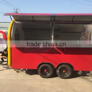 Biaxial Food Cart Trailer Mobile Food Truck Hot Dog Ice Cream Traction Kart Mechanical Brake Config thumbnail-6