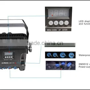 Battery Operated 12pcs 6in1 RGBWA+UV LED WIRELESS DMX Ip65 Waterproof Led Stage Par Light for Party thumbnail-2