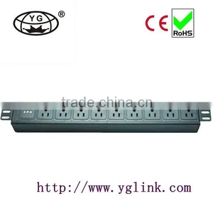 American Type PDU Power Distribution Unit Cabinet PDU 19"1.5U 9ways With Lightning Protection USA Type PDU Rack PDU thumbnail-1