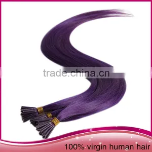 100%Real Brazilian Virgin Human Hair Extension Remy Straight I-tip Stick Hair Extension thumbnail-1