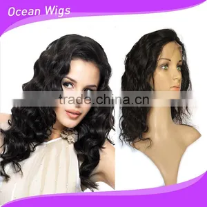 Human Hair Lace Wig, Body Wave, 20", Natural Color thumbnail-1