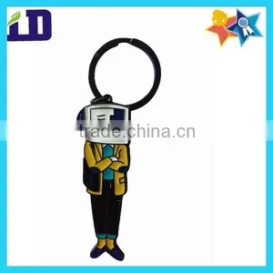 Black Color Enamel Customized Cartoon Keychain thumbnail-1
