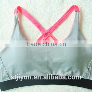 Shantou Wholesale Underwear Factory Women Plain Custom Blank Sports Bra thumbnail-3