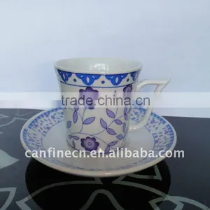 Blue and White Cup and Saucer thumbnail-1