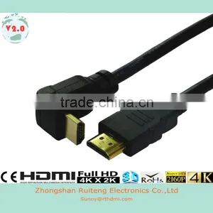 90Degree HDMI 19 Pin Male to Male Cable With Ethernet Support 3D and 4K thumbnail-2