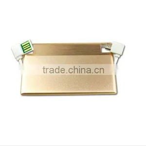 1350mAh Fancy Credit Card Power Bank Built in Cable thumbnail-5