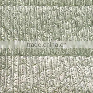 Polyester Stripe Embroidered Thermal Padded Fabric With Quilting for Jacket thumbnail-2