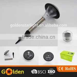 2016 Good Quality Stainless Steel + Plastic Colorful Solar Powered Stake Light thumbnail-5
