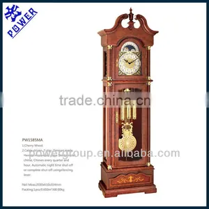 Mosaic Pattern Cherry Wood Grandfather Clock German Made Hermle Movement High Quality PW1585MA thumbnail-1