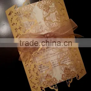 2016 Newmengxing Laser Cut-butterfly Wedding Invitation thumbnail-1