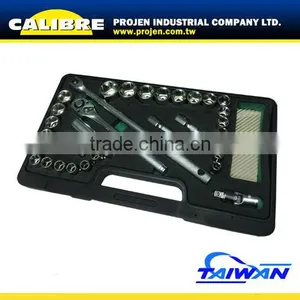 CALIBRE 34PC 1/2" Dr Socket Wrench Set Magnetic Tray thumbnail-1