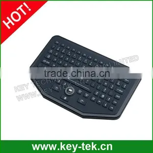 IP68 Ruggedized Sealed Silicone Industrial Military Keyboard With Optical Trackball thumbnail-3