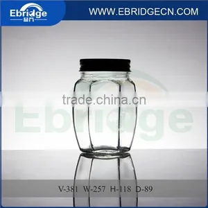 400ml Hexagonal Glass Honey Bottle Glass Honey Jars thumbnail-1