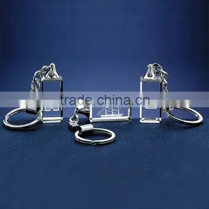 Hot Sale New Design Crystal Glass LED Keychain for Wedding Souvenir Promotional Gifts thumbnail-1