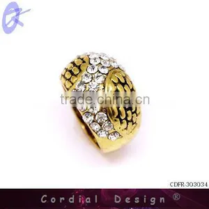 Hot Sale Wholesale Vintage Style Snake Fashion Rhinestone Ring thumbnail-1