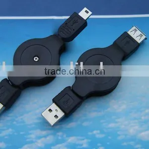 USB Retractable Cable Male to Female thumbnail-1