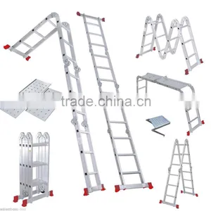 NEW 3.6M FOLDING 4 X 3 ALUMINIUM MULTI PURPOSE LADDER MULTI FUNCTION + PLATFORM thumbnail-4