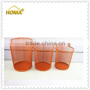 Orange Round Trash Bin for Office thumbnail-1