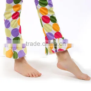 Wholesale Unique Design Boutique Baby Girl Colorful Print Kids Knit Cotton Kids Cotton Long Pants thumbnail-3