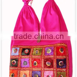 Patchwork Fabric Textile Bags Made From Used, Recycled Sarees thumbnail-1