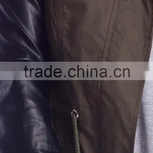 Fashion PU Sleeve Khaki Color Winter Parka Coats for Girls thumbnail-2