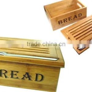 Custom Vertical Wood Bread Storage Bin With Removable Lid and Handle for Bread and Cake Storage thumbnail-3