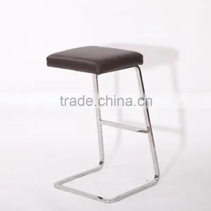 304 Stainless Steel Full Genuine Leather Van Der Rohe Chair Bar Stool Footrest Covers thumbnail-1