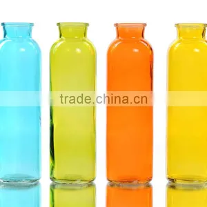 Tall Cylinder Slender Color Glass Vase thumbnail-1