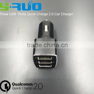 Aluminum Alloy Shell Qualcomm Certified Quick Charge QC 2.0 USB Car Charger for Samsung , Htc, or Tablet thumbnail-1