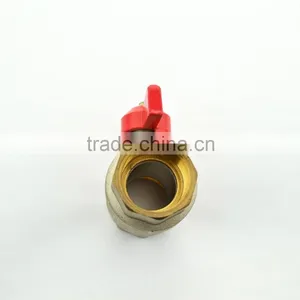 Female Brass Ball Valve With Aluminum Butterfly Handle Nickel Plated DN25 thumbnail-2