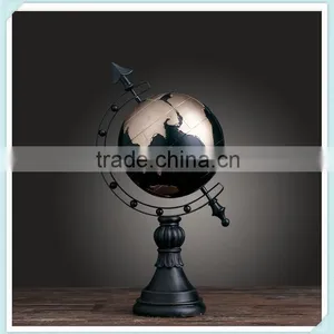 Retro Resin Unique World Globe for Home Decoration thumbnail-1