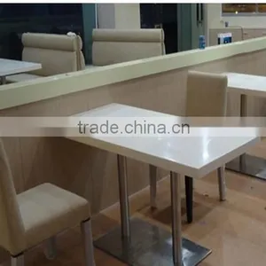 Marble Top Dining Table for Restaurant,Acrylic Soid Surface Tables and Chairs thumbnail-6
