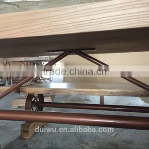 New Design Restaurant Wooden Set Ornamental Iron Industrial Table thumbnail-2