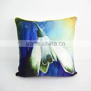 Decorative Car Sofa Bed Flower Printed Cushion Covers Comfortable Fabric Velvet Pillow Cases thumbnail-2