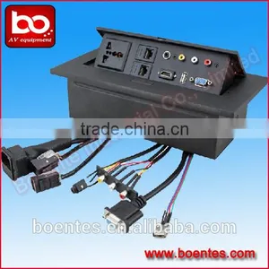 Mulitple Office Desktop Application Pop Up Power Socket With HDMI/RCA Cable Connected for Conference System thumbnail-4
